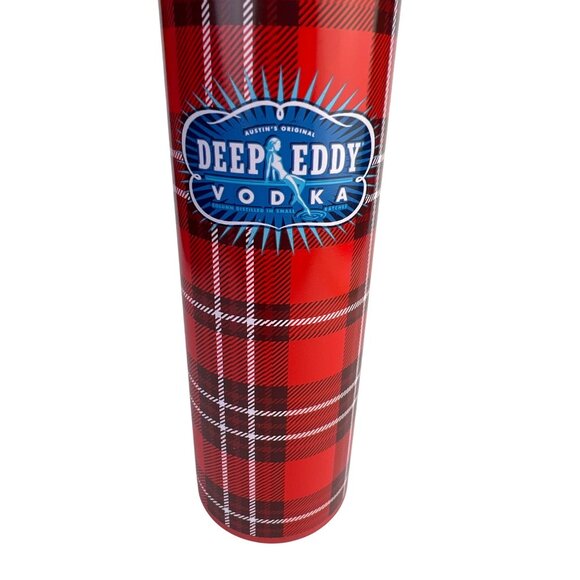 Deep Eddy Vodka Red Plaid Insulated Thermos Bottle With Handle & Lid - Picture 2 of 8
